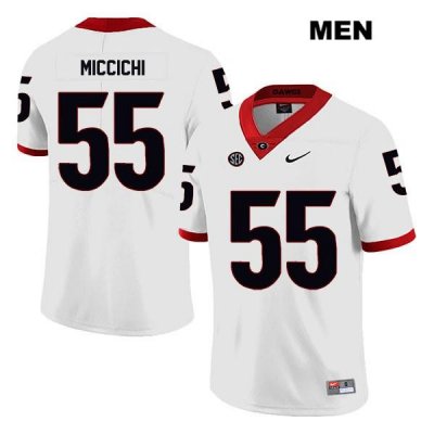 Men's Georgia Bulldogs NCAA #55 Miles Miccichi Nike Stitched White Legend Authentic College Football Jersey SRJ0854CU